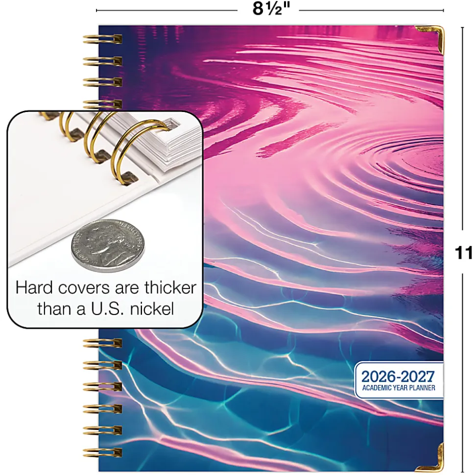 2026-2027 Excello Brands 14-Month Academic Year Hardcover Weekly/Monthly Fashion Planner, 8-1/2" x 11", Summer Bliss, May To June, Total Qty 1
