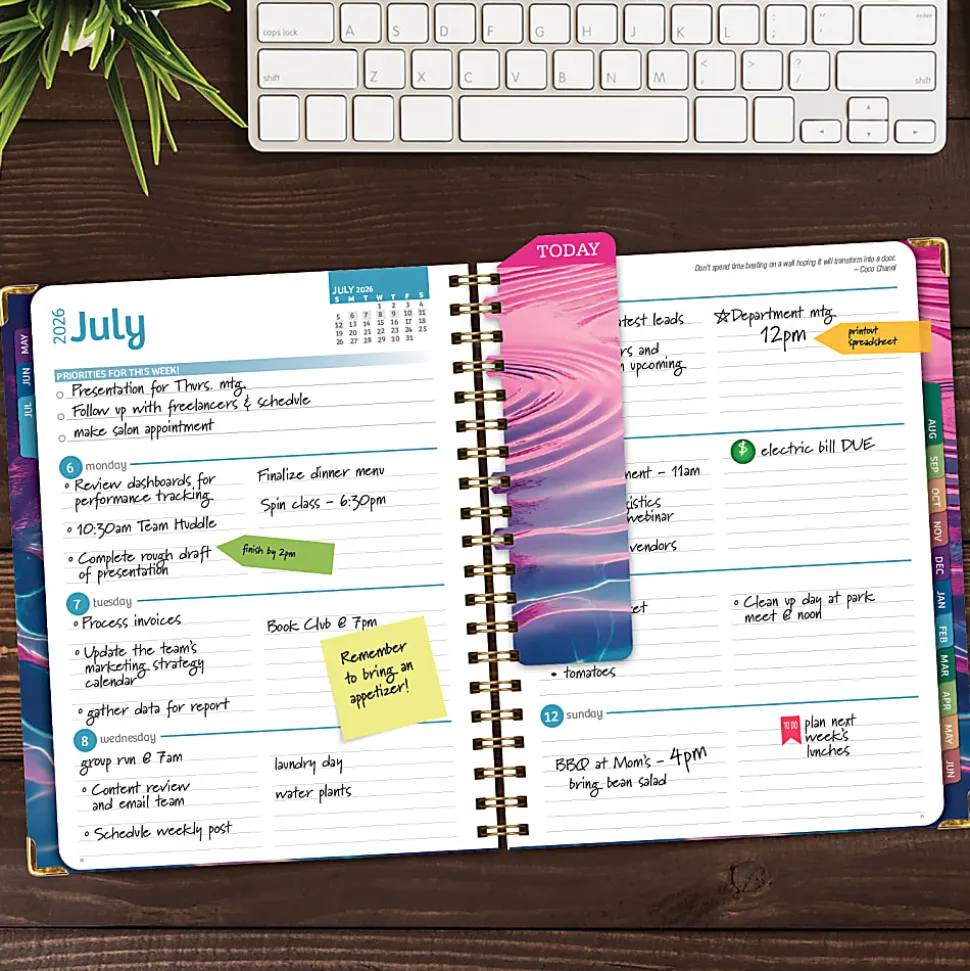 2026-2027 Excello Brands 14-Month Academic Year Hardcover Weekly/Monthly Fashion Planner, 8-1/2" x 11", Summer Bliss, May To June, Total Qty 1