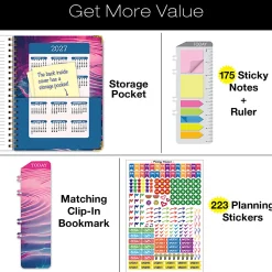 2026-2027 Excello Brands 14-Month Academic Year Hardcover Weekly/Monthly Fashion Planner, 8-1/2