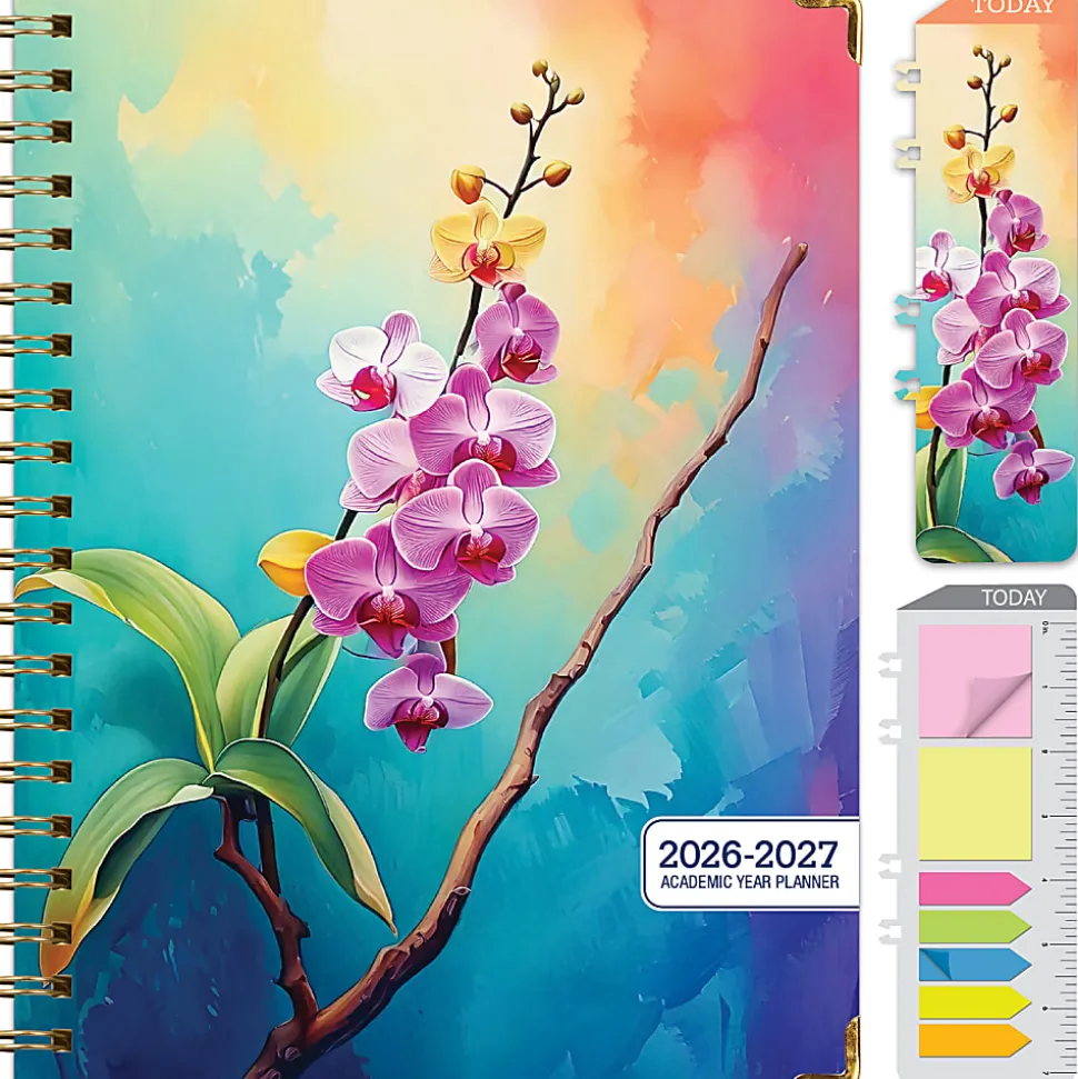 2026-2027 Excello Brands 14-Month Academic Year Hardcover Weekly/Monthly Fashion Planner, 8-1/2" x 11", Orchid, May To June, Total Qty 1