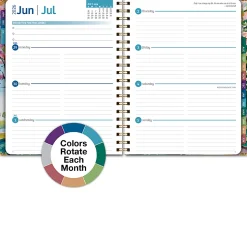 2026-2027 Excello Brands 14-Month Academic Year Hardcover Weekly/Monthly Fashion Planner, 8-1/2" x 11", Watercolor Tree, May To June, Total Qty 1