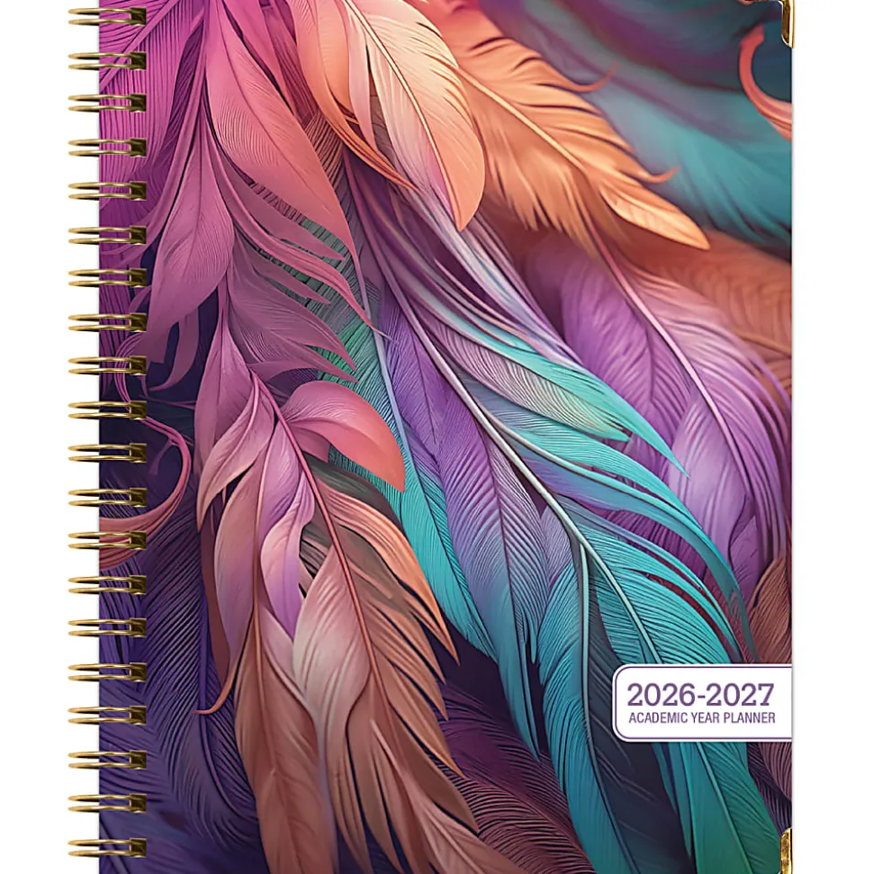 2026-2027 Excello Brands 14-Month Academic Year Hardcover Weekly/Monthly Fashion Planner, 8-1/2" x 11", Pastel Peacock, May To June, Total Qty 1
