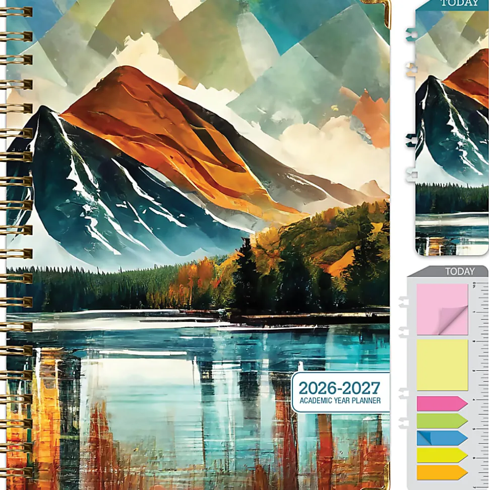 2026-2027 Excello Brands 14-Month Academic Year Hardcover Weekly/Monthly Fashion Planner, 8-1/2" x 11", Lake View, May To June, Total Qty 1