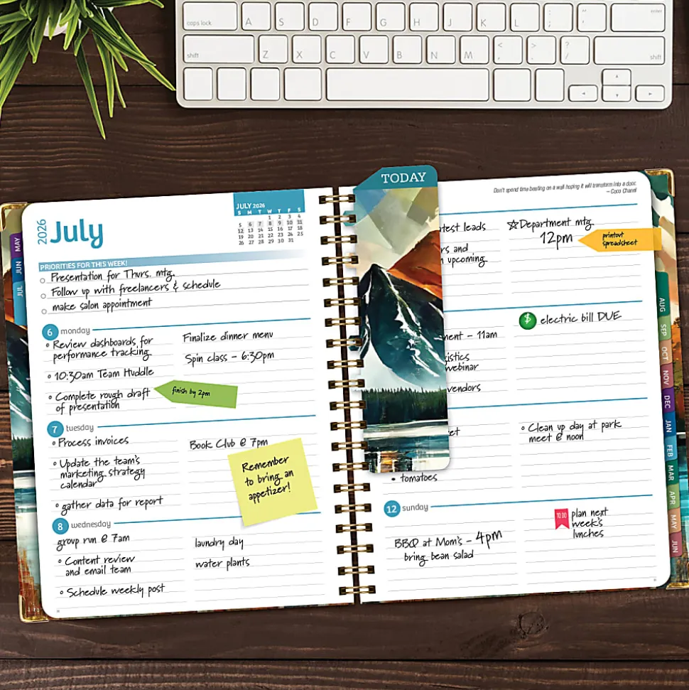 2026-2027 Excello Brands 14-Month Academic Year Hardcover Weekly/Monthly Fashion Planner, 8-1/2" x 11", Lake View, May To June, Total Qty 1