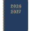 2026-2027 Excello Brands 14-Month Academic Year Hardcover Weekly/Monthly Fashion Planner, 8-1/2" x 11", Navy Gold Numbers, May To June, Total Qty 1