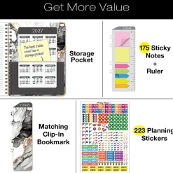 2026-2027 Excello Brands 14-Month Academic Year Hardcover Weekly/Monthly Fashion Planner, 8-1/2