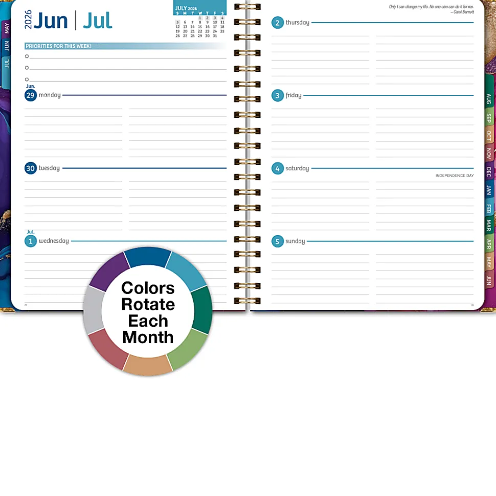 2026-2027 Excello Brands 14-Month Academic Year Hardcover Weekly/Monthly Fashion Planner, 8-1/2" x 11", Sugar Skull, May To June, Total Qty 1