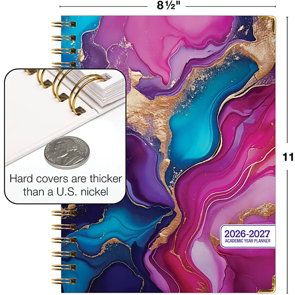 2026-2027 Excello Brands 14-Month Academic Year Hardcover Weekly/Monthly Fashion Planner, 8-1/2" x 11", Sugar Skull, May To June, Total Qty 1