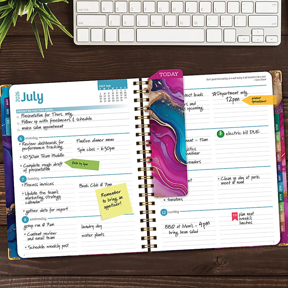 2026-2027 Excello Brands 14-Month Academic Year Hardcover Weekly/Monthly Fashion Planner, 8-1/2" x 11", Sugar Skull, May To June, Total Qty 1