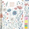 Excello Brands 2026-2027 14-Month Academic Hardcover Weekly/Monthly Fashion Planner, 8-1/2" x 11", Colorful Botanicals, May-June, FSHNAY26851130