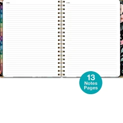 2026-2027 Excello Brands 14-Month Academic Year Hardcover Weekly/Monthly Fashion Planner, 8-1/2" x 11", Black Floral Pink, May To June, Total Qty 1
