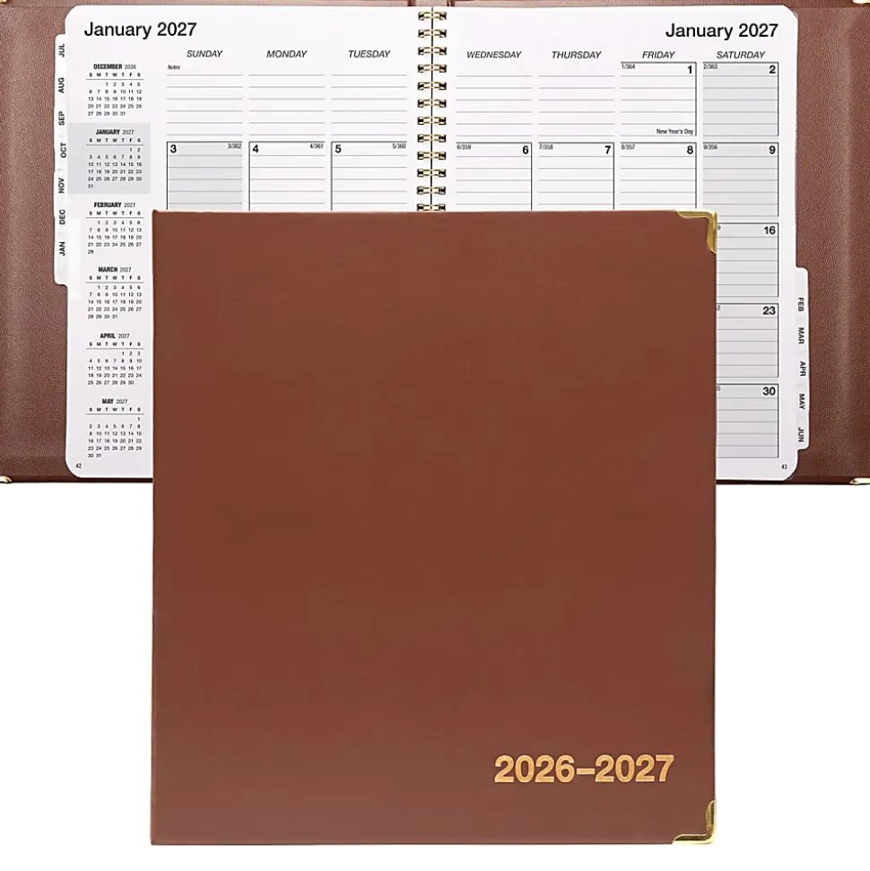 2026-2027 Excello Brands Monthly Academic Year Executive Planner, 7” x 9", Brown, June To July, Total Qty 1
