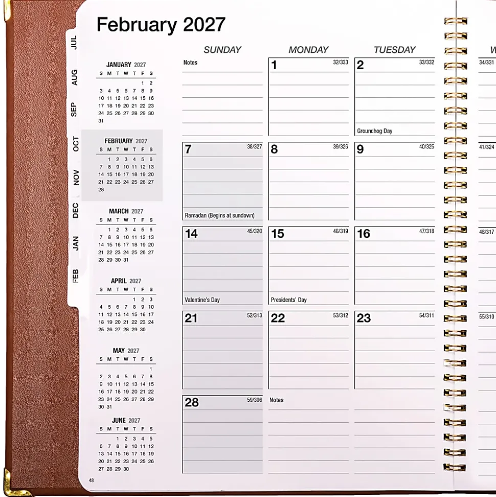 2026-2027 Excello Brands Monthly Academic Year Executive Planner, 8-1/2" x 11", Brown, June To July, Total Qty 1