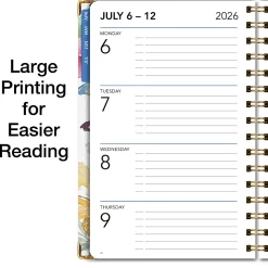 2026-2027 Excello Brands 15-Month Weekly/Monthly Academic Year Large Print Planner, 5” x 8", Watercolor Butterflies, May To June, Total Qty 1