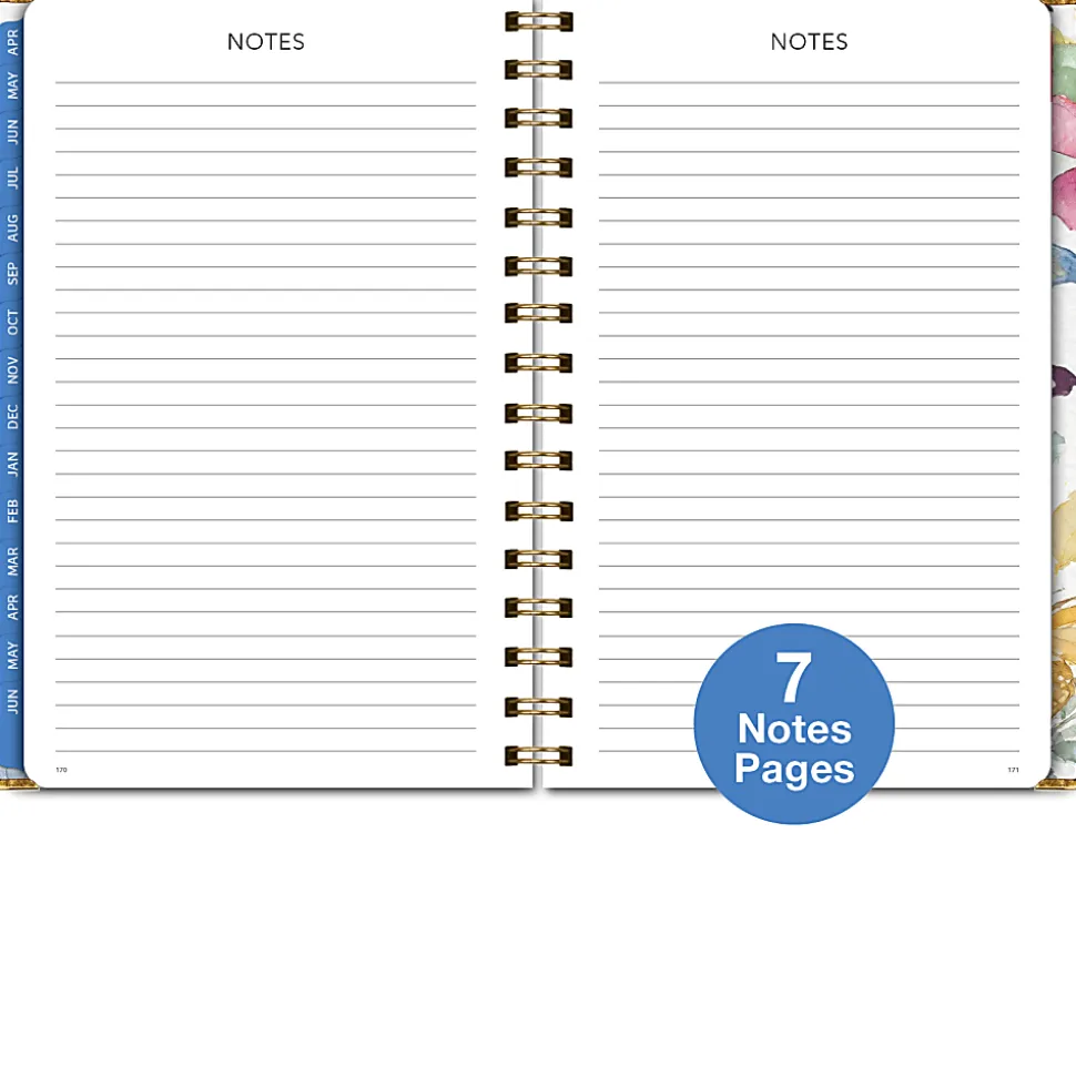 2026-2027 Excello Brands 15-Month Weekly/Monthly Academic Year Large Print Planner, 5” x 8", Watercolor Butterflies, May To June, Total Qty 1
