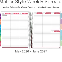 2026-2027 Excello Brands 14-Month Weekly/Monthly Academic Year Deluxe Planner, 8-1/2” x 11