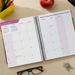 2026-2027 Excello Brands Weekly/Monthly Academic Year Deluxe Teacher Planner, 8-1/2" x 11", Watercolor Butterflies, August To July, Total Qty 1