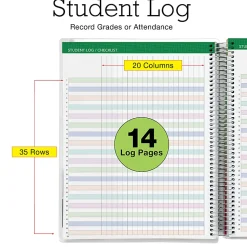 2026-2027 Excello Brands Weekly/Monthly Academic Year Deluxe Teacher Planner, 8-1/2" x 11", Rainbow Floral, August To July, Total Qty 1