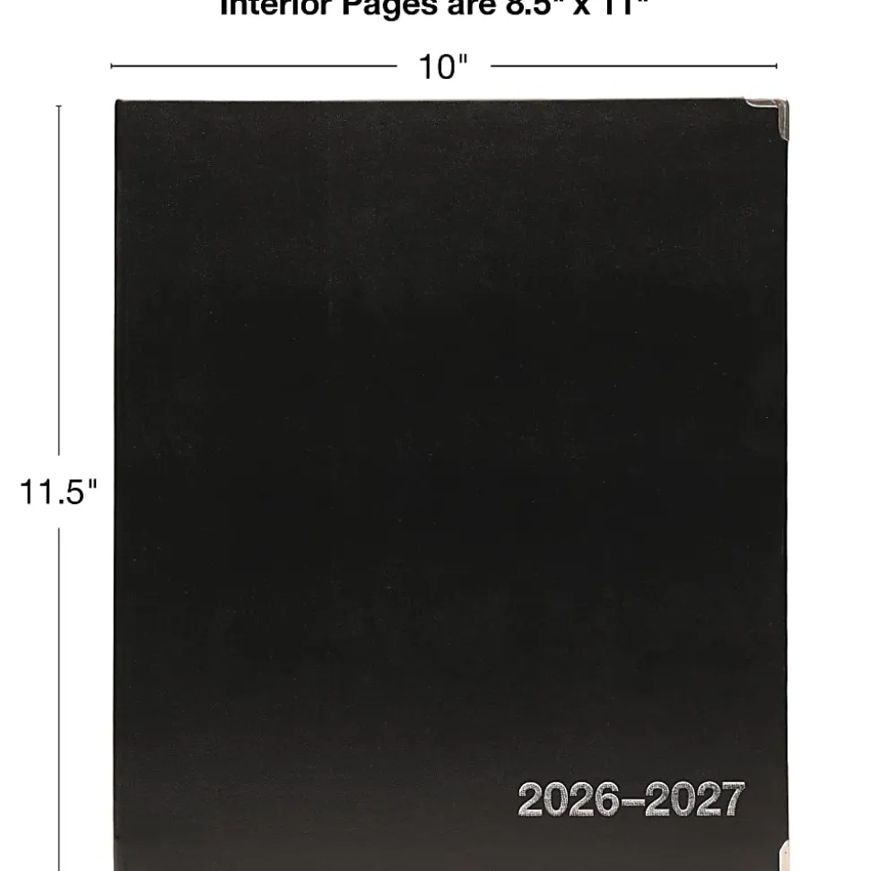 2026-2027 Excello Brands 8.5" x 11" Academic Year Executive Appointment Planner, Weekly/Monthly, 12 Month, Black