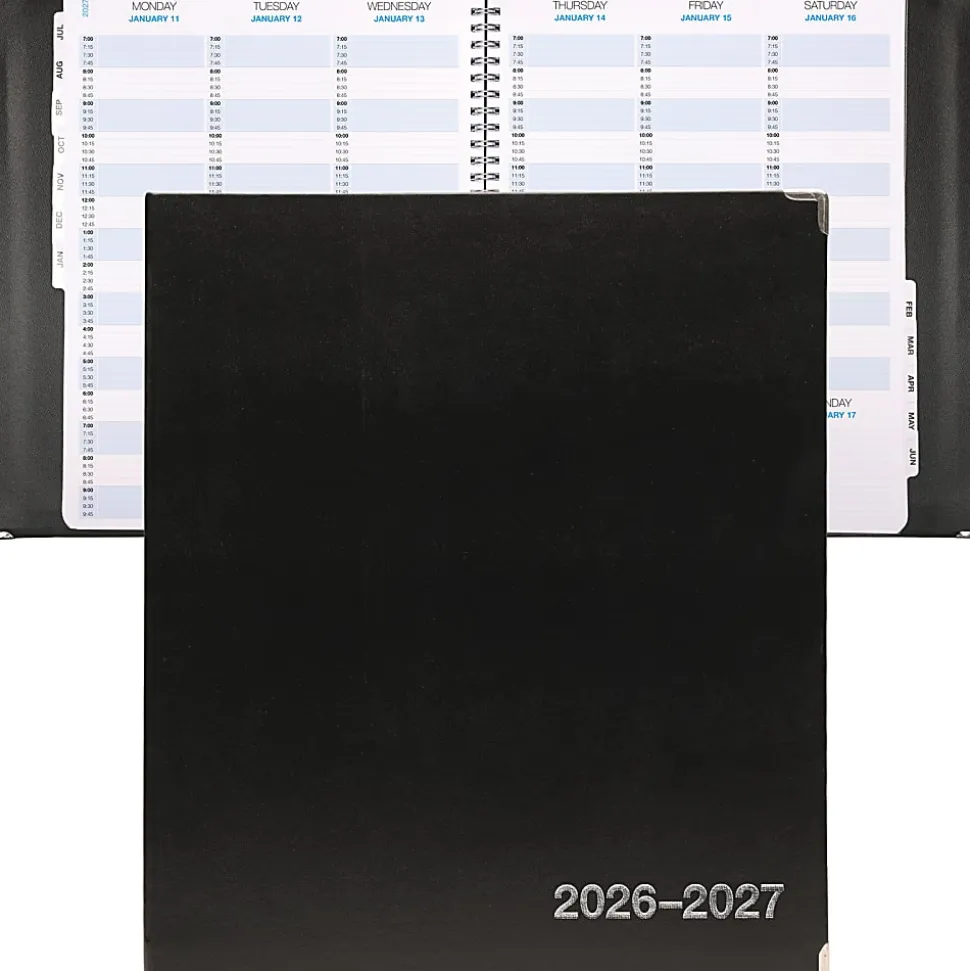 2026-2027 Excello Brands 8.5" x 11" Academic Year Executive Appointment Planner, Weekly/Monthly, 12 Month, Black