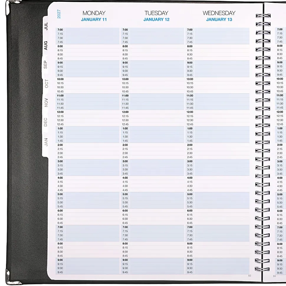 2026-2027 Excello Brands 8.5" x 11" Academic Year Executive Appointment Planner, Weekly/Monthly, 12 Month, Black