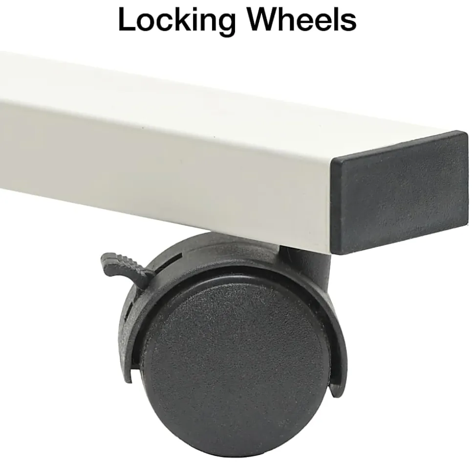 Excello Double-Sided Mobile Magnetic Dry-Erase Whiteboard On Wheels, Steel, 36"x 42", White, Aluminum Frame