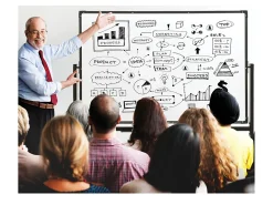 Excello Double-Sided Mobile Magnetic Dry-Erase Whiteboard On Wheels, Steel, 48” x 32”, White, Black Aluminum Frame
