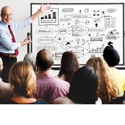 Excello Double-Sided Mobile Magnetic Dry-Erase Whiteboard On Wheels, Steel, 48” x 32”, White, Black Aluminum Frame