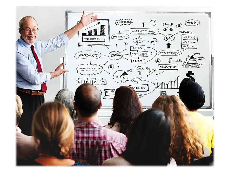 Excello Global Products Double-Sided Magnetic Dry-Erase Mobile Whiteboard, 32" x 48", Silver Aluminum Frame