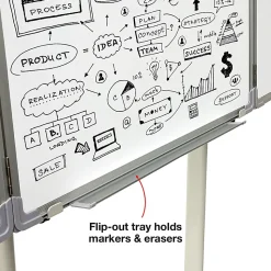 Excello Global Products Magnetic Dry-Erase Mobile Folding Whiteboard, 40