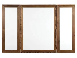 Excello Wall-Mounted Double-Sided Folding Magnetic Dry-Erase Whiteboard, Steel, 40” x 60”, White, Brown Wood Frame