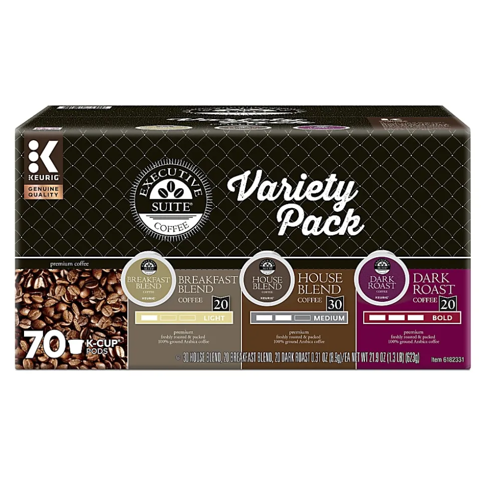 Executive Suite® Coffee Single-Serve Coffee K-Cup® Pods, Variety Pack, Carton Of 70