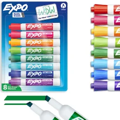 EXPO Dry Erase Markers, Low Odor Ink, Assorted Colors, Chisel Tip, 8 Count