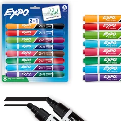 EXPO® 2-in-1 Double-Sided Dry Erase Markers, Pack Of 8