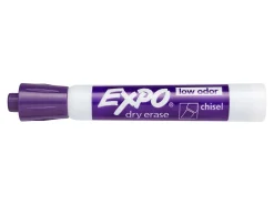 EXPO® Low-Odor Dry-Erase Markers, Chisel Point, Purple, Pack Of 12