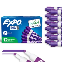 EXPO® Low-Odor Dry-Erase Markers, Chisel Point, Purple, Pack Of 12