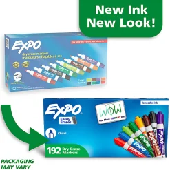 EXPO® Low-Odor Dry-Erase Markers, Ultra-Fine Point, Black, Pack Of 4