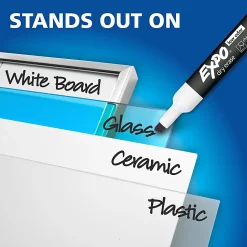 EXPO® Low-Odor Dry-Erase Markers, Chisel Tip, Black, Pack Of 12