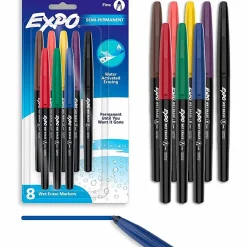 Expo Wet-Erase Markers - Fine Marker Point - Erasable - Assorted Ink - 8 Pack