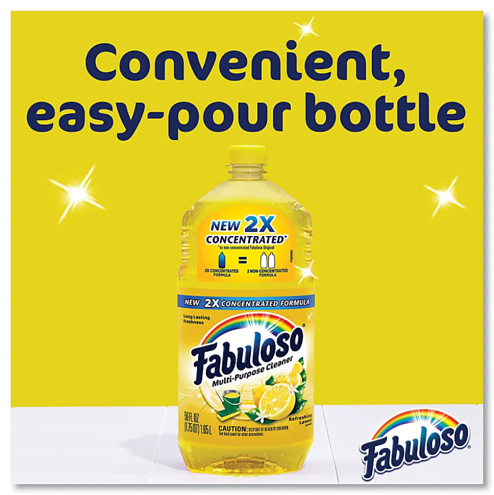 Fabuloso® Multi-use Cleaner, Lemon Scent, 169 oz Bottle, 3/Carton