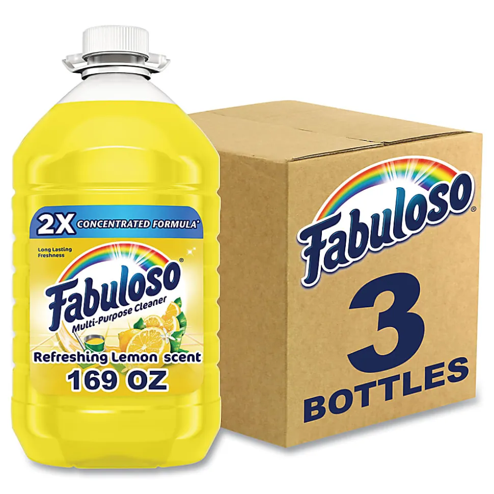 Fabuloso® Multi-use Cleaner, Lemon Scent, 169 oz Bottle, 3/Carton