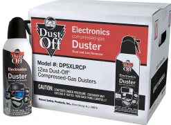 Falcon Safety Dust Off DPSXLRCP Compressed Gas, 10 Oz, Pack Of 12