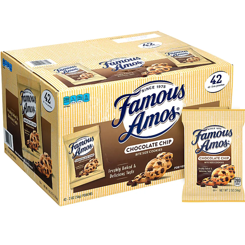 Famous Amos Chocolate Chip Cookies, 2-Oz Bag, Pack Of 42