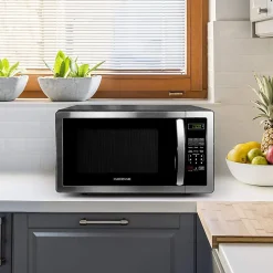 Farberware Classic 1.1 Cu Ft Countertop Microwave, Stainless Steel/Black