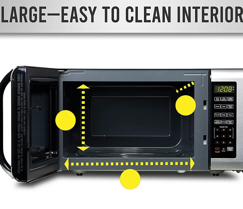 Farberware Professional 1.6 Cu. Ft. Microwave Oven, Silver/Black