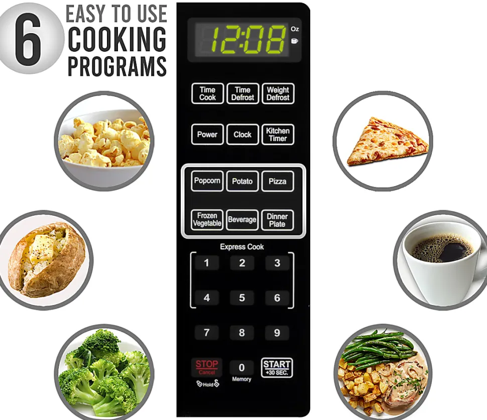 Farberware Professional 1.6 Cu. Ft. Microwave Oven, Silver/Black