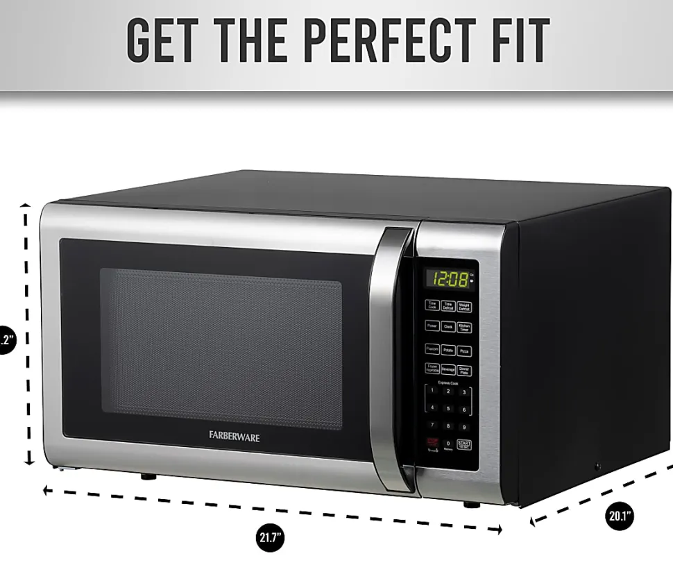 Farberware Professional 1.6 Cu. Ft. Microwave Oven, Silver/Black