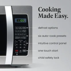 Farberware Professional 1.3 Cu Ft Countertop Microwave Oven, Stainless Steel/Black