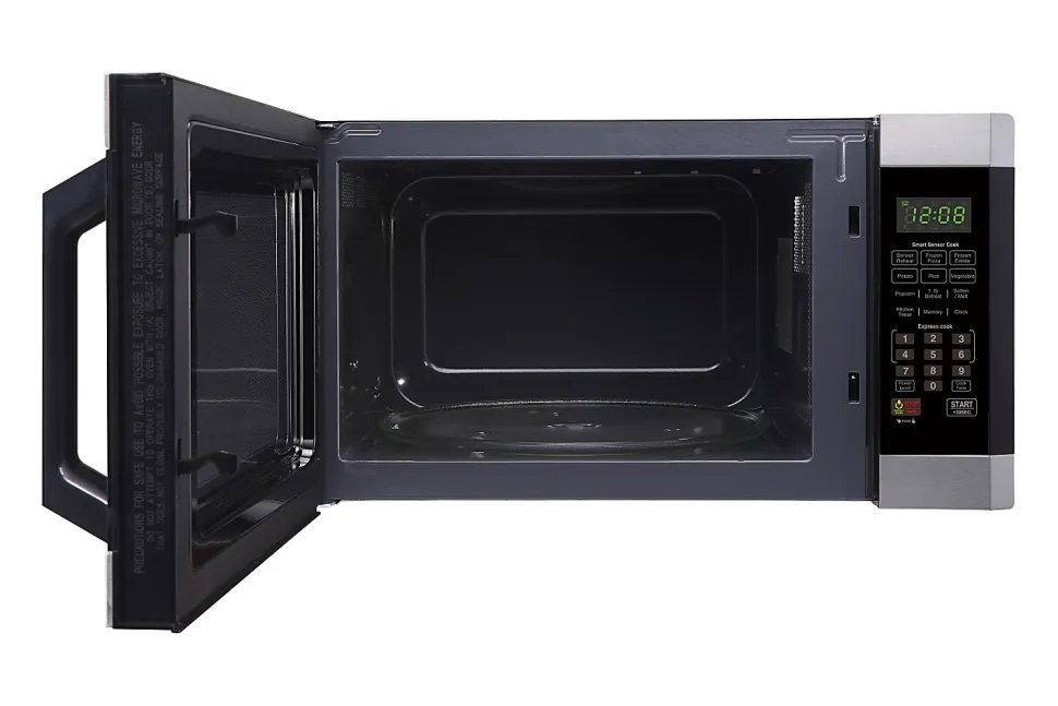 Farberware Professional 1.6 Cu Ft 1,100-Watt Microwave With Smart Sensor, Stainless Steel/Platinum
