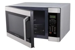 Farberware Professional 1.6 Cu Ft 1,100-Watt Microwave With Smart Sensor, Stainless Steel/Platinum